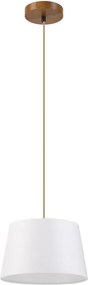 Lampa wisząca na lince AIDA 1xE27/60W/230V, śr. 25 cm, dąb/brąz/biały