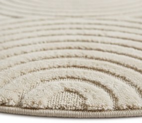 Dywan nowoczesny Art 3D Geometria kremowy 160 cm x 160 cm koło