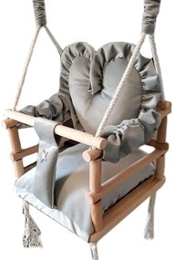 Szara huśtawka dla dzieci serce D5-H04