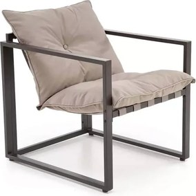 Zestaw mebli ogrodowych Alice – sofa, fotele i ława w eleganckim kolorze cappuccino z tapicerowanymi siedziskami