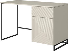 Biurko Asha 120 cm z szufladą - kaszmir / czarny stelaż