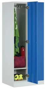 Szafa ubraniowa obniżona 2-drzwiowa, 1500 x 600 x 500 mm, zamek RFID, drzwi laminowane, drzwi laminowane, orzech