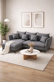 Grafitowa kanapa narożna z funkcją spania C8-D59