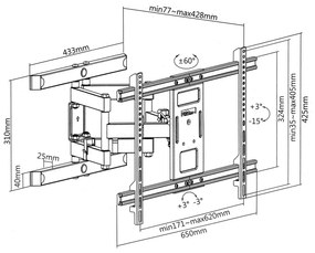 Stabilny uchwyt obrotowy na telewizor 37" - 80"