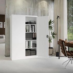 Szafa biurowa metalowa na akta biała JAN II, 1150 x 1850 x 400 mm