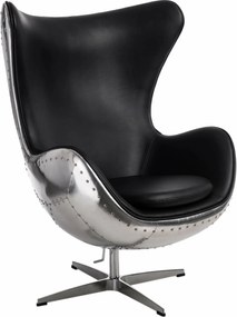 Designerski fotel z ekoskóry Jajo insp. Egg PU