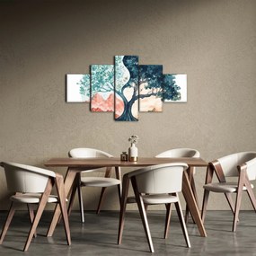 Obraz – Akwarelowe drzewo pełne życia (125x70 cm)
