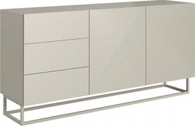 Komoda Asha 167 cm dwudrzwiowa z szufladami - kaszmir / kaszmir stelaż