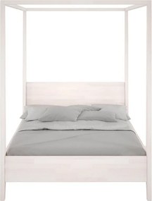 Łóżko bukowe Visby CANOPY z baldachimem, 140x200, biały