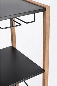 Czarna/w naturalnym kolorze metalowa szafka na wino liczba butelek 20, 50x122x35 cm Isaac – Yes Everyday