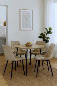 Krzesło Cherry tkanina Welur tapicerowane noga metalowa