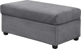 Kombinacja nowoczesnej kanapy 184x84.5x85.5cm - z ruchomym podnóżkiem i oświetleniem LED - z bocznymi kieszeniami - dowolna konfiguracja - ​​Szary​