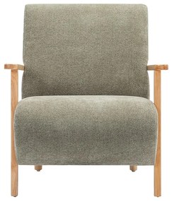 Fotel drewniany z zieloną tapicerką - JULOMO