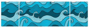 Obraz - Abstrakcja, morze (170x50 cm)