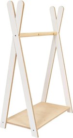 Biały/w naturalnym kolorze wieszak dziecięcy w dekorze sosny 60x97 cm Montessori – Meowbaby