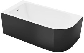 Wanna narożna - 240L - 170 x 75 x 58 cm - Czarna - Lewy narożnik - ANIKA