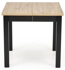 Stół kwadratowy rozkładany płyta dąb artisan/czarny 80-200/80/76 cm QUBIK