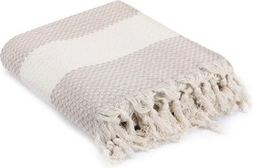 Beżowa bawełniana narzuta na łóżko dwuosobowe 230x200 cm Seritli – Mijolnir