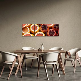 Obraz pomarańczy i granatów (z zegarem) (90x30 cm)