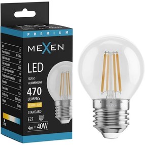 Mexen Vintis żarówka filament LED E27, G45, 4W, Ciepła - 2700K, 470 lm, clear - L156-E27-0427-00