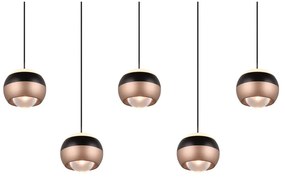 Lampa wisząca LED w czarno-miedzianym kolorze z metalowym kloszem Orbit – Trio Select