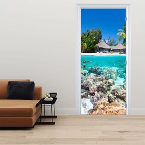 Fototapeta na drzwi - Plaże na tropikalnej wyspie (95x205cm)