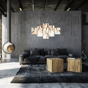 Obraz - Kwiaty na gałęziach, kolorowe (125x70 cm)