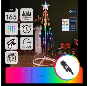 Aigostar - LED RGBICW Zewnętrzna dekoracja świąteczna 165 diod LED/230 V 1,8 m IP44 + pilot