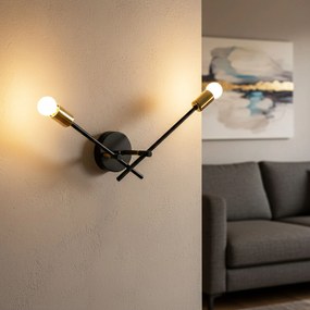 LAMPA ŚCIENNA KINKIET APP1119-2W Czarna