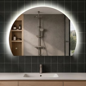 Półokrągłe Lustro LED duże na ścianę W221
