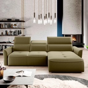 Narożnik MURILLO S Mini z elektryczną regulacją siedziska Prawostronny w tkaninie VOGUE 10 WERSAL