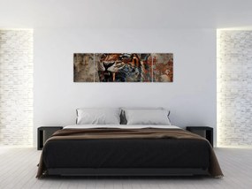 Obraz - Tygrys z cegieł (170x50 cm)