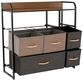 Komoda z szufladami z tkaniny HAZEL TYP 3, brązowy, XL