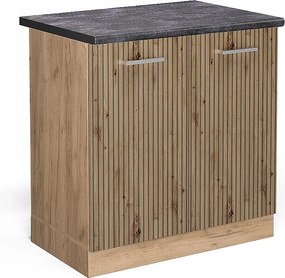 Szafka pod zlew dąb rzemieślniczy 80x60x81.6 r-line