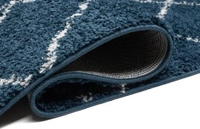 Niebieski Chodnik Dywanowy Typu Shaggy D7-N18