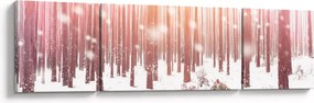 Obraz - Zebra w śnieżnym lesie (170x50 cm)