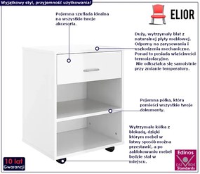 Biały kontenerek pod biurko połysk - Neros 5X