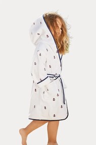 MARINE GIRL dziecięcy szlafrok z kapturem w pudełku 2 lata (wys.92 cm) Biały