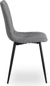 Zestaw Stół Okrągły Rozkładany HARRY 102-142 cm Dąb Artisan/Czarny i 4 Krzesła Tapicerowane ROBIN 2 Szare Nowoczesne