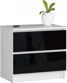 Minimalistyczna komoda do sypialni biała + czarny połysk G1-E72