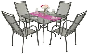 Metalowy zestaw ogrodowy PALMA IV. 1 + 4 Stół 90 x 90 cm (CT0312)