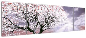 Czerwony obraz drzewa (170x50 cm)