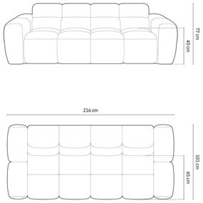 Beżowa sofa 216 cm Lisa – Micadoni Home