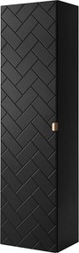 Szafka łazienkowa matowa czarna 35 x 136 x 27 cm uchwyt złoty