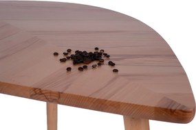 Drewniany stolik kawowy P2 liść średni 93 cm buk twardzielowy