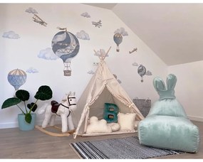 Miętowy dziecięcy worek do siedzenia Funny Bunny – The Brooklyn Kids