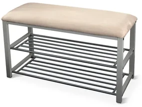 Ławka z półką na buty Langella szary, 49 cm
