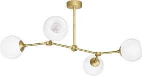 Złota lampa wisząca 4 kule G-S4T