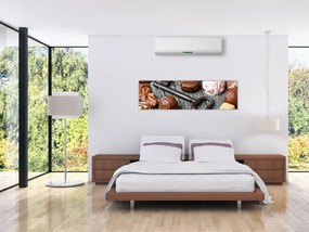 Obraz czekolady i kluczy (170x50 cm)
