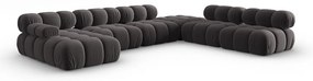 Ciemnoszara aksamitna sofa 379 cm Bellis – Micadoni Home